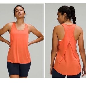 Lululemon Essential Tank Top Pleated Racer Back in Warm Coral Size 10